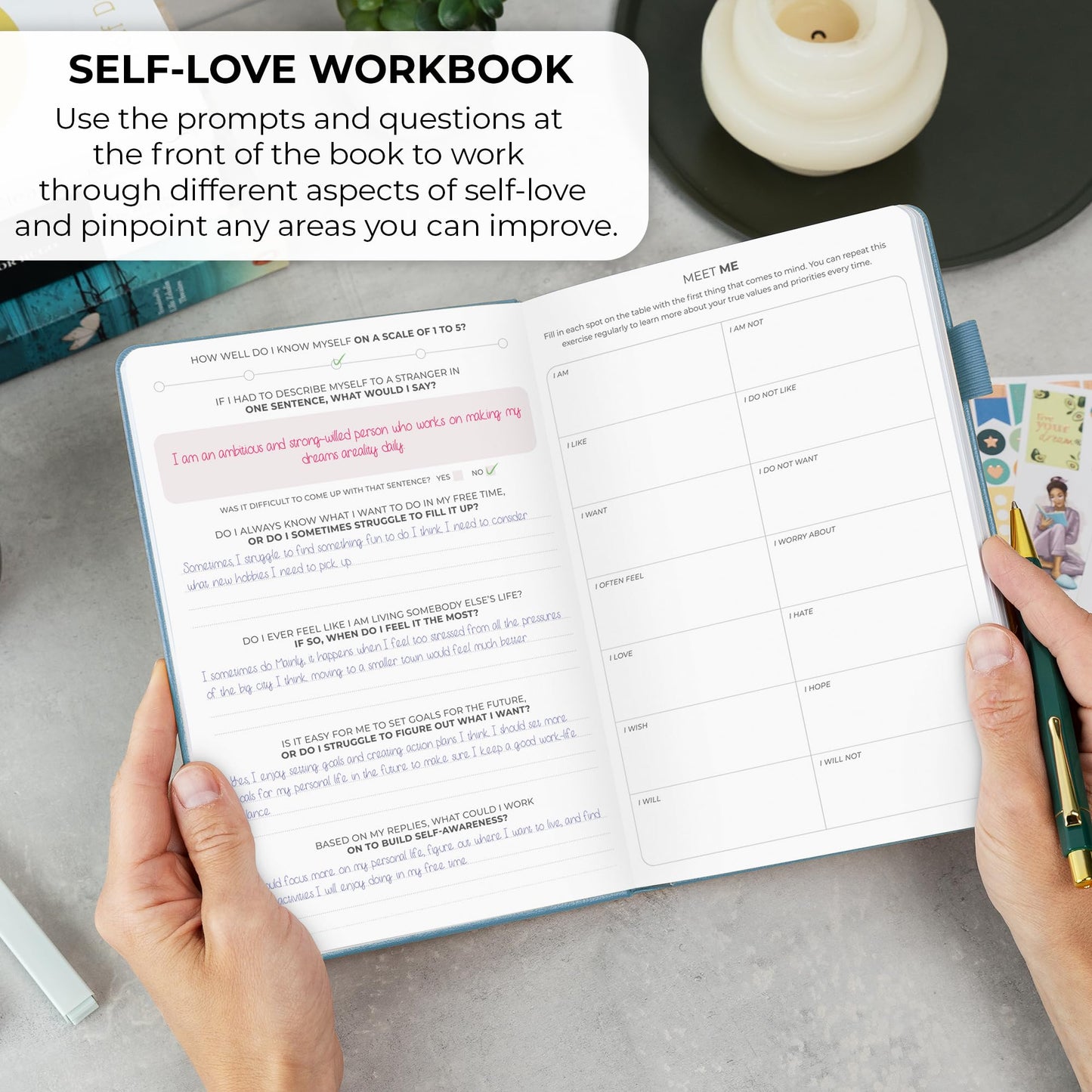 Clever Fox Self-Love Journal – Guided Self-Discovery Journal for Self-Care, Reflection & Self-Help – Mental Health Journal to Practice Gratitude, Mindfulness & Self-Improvement – A5 Size – Aquamarine