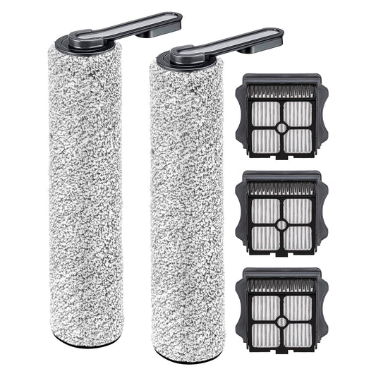 (5 Pieces) Replacement Brush Rollers and HEPA Filters Compatible with Tineco Floor ONE S5/Floor One S5 Pro 2 Smart Cordless Wet Dry Vacuum Cleaner, 2 Brush Rollers, 3 HEPA Filters