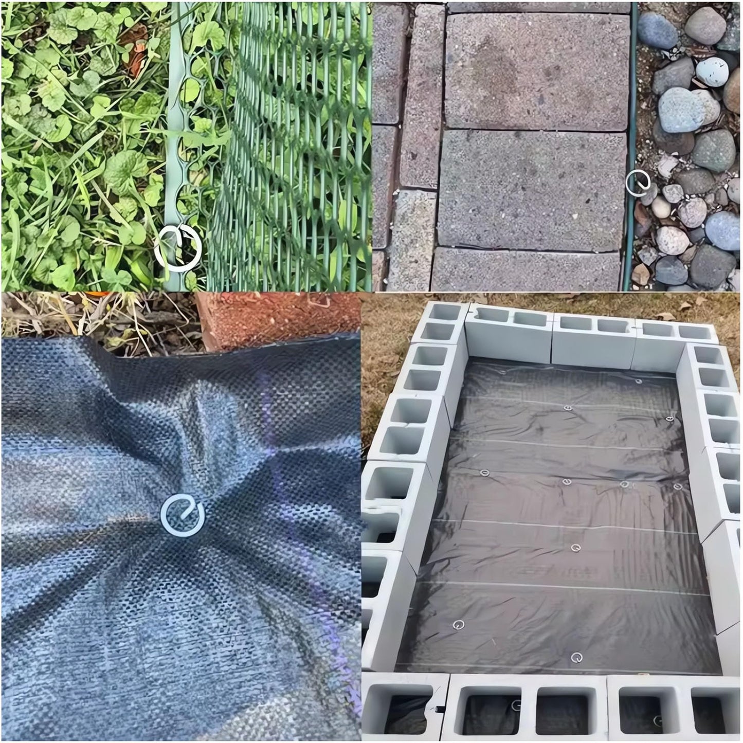 100 Pcs Circle Top Landscape Staples, 6 Inch G-Shaped Thickened Galvanized Garden Staples, Rust-Resistant Ground Cover Pins for Weed Barrier & Landscaping Projects