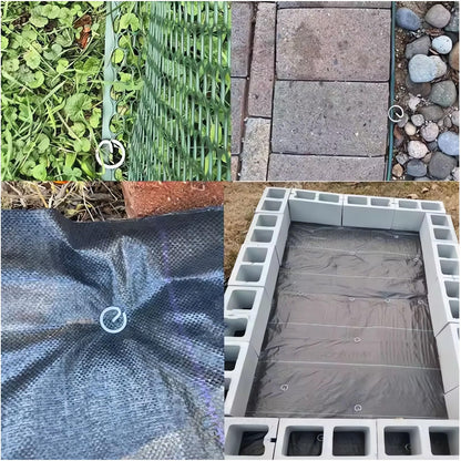 100 Pcs Circle Top Landscape Staples, 6 Inch G-Shaped Thickened Galvanized Garden Staples, Rust-Resistant Ground Cover Pins for Weed Barrier & Landscaping Projects