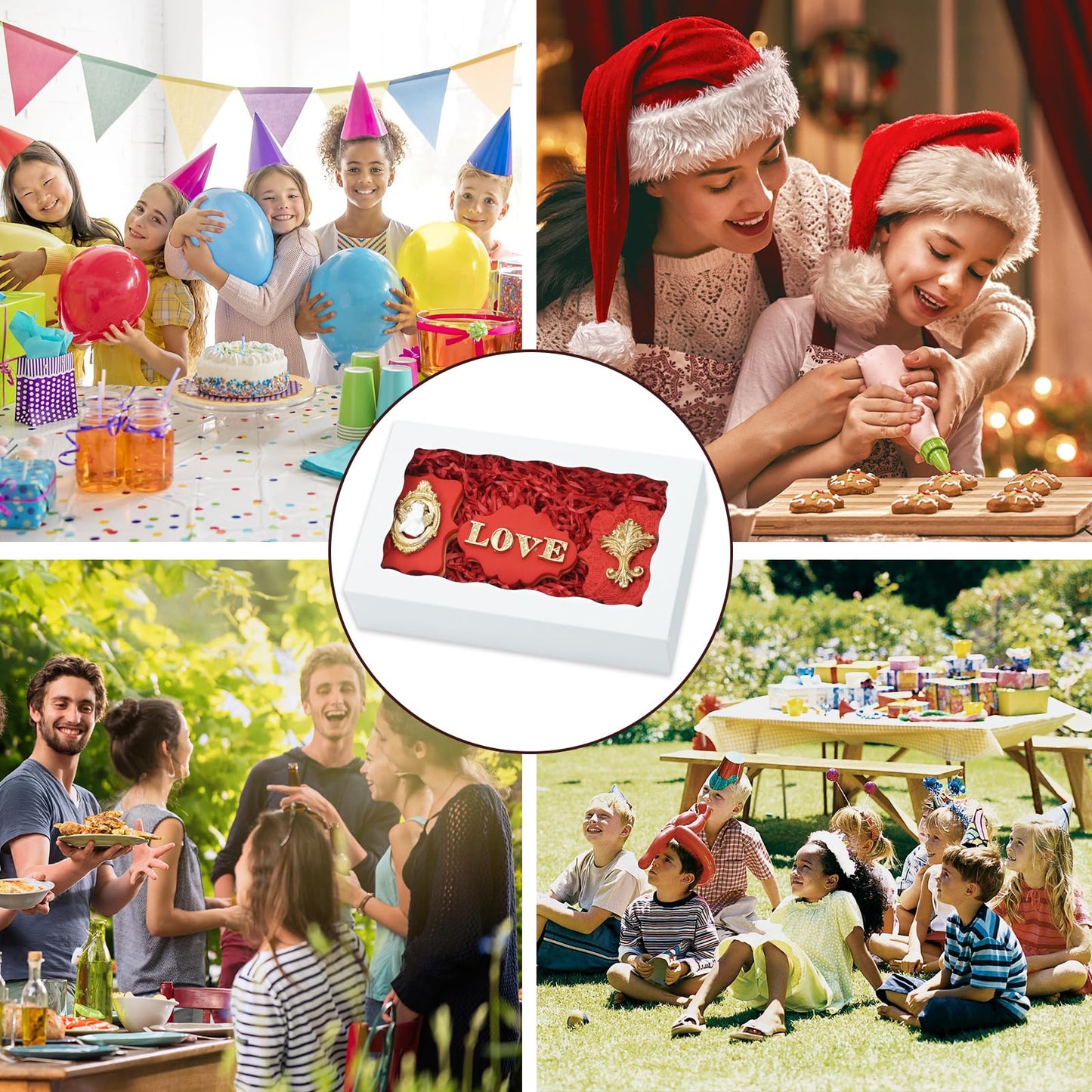 XINHPKGG 50pcs Cookie Boxes with window 8x5x2 Inch Bakery Boxes Treat Box Dessert Box for Chocolate Covered Strawberries Macaron Pastry - White