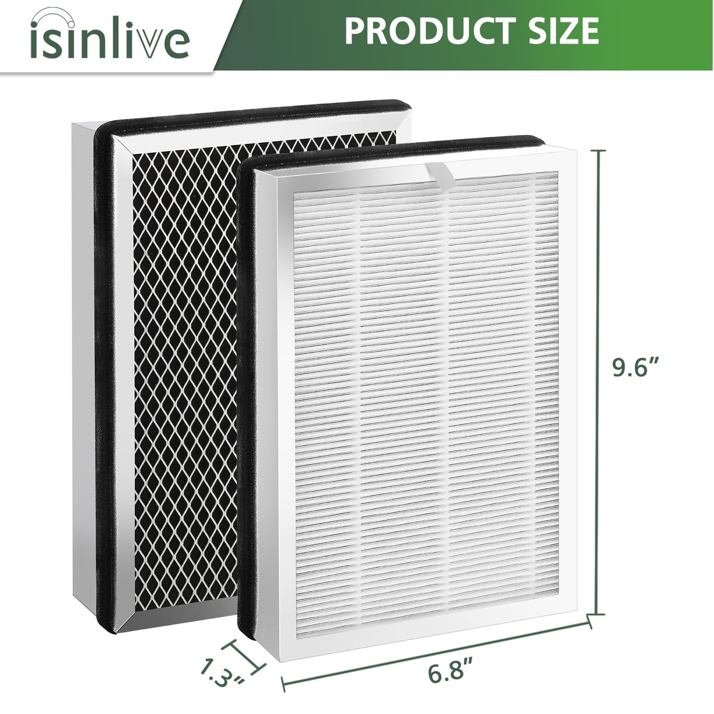 25 Replacement Filter Compatible with 25 Air Purifier, Activated Carbon and Pre-Filter - 2PACK