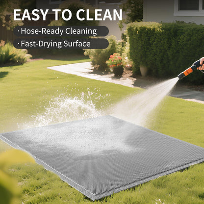 YDKGL Front Door Mat 20''x31'', Drainage Heavy Duty Dirt Trapping Non-Slip Doormats, Rubber Floor Mats, Restaurant Commercial Kitchen Industral Pool Entrance Bar Wet Area, Grey