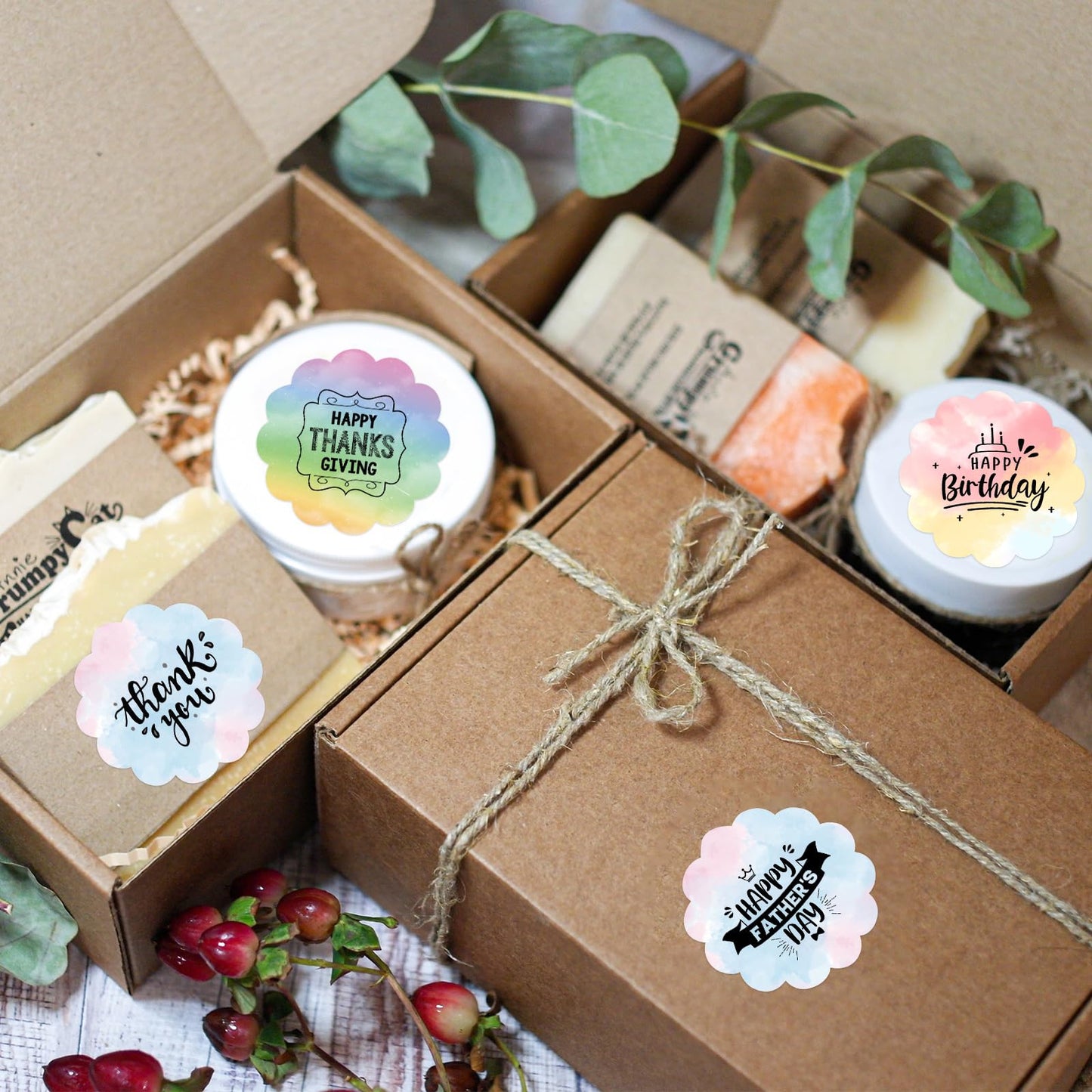 3 Rolls Sticker Thermal Labels for Phomemo M110 M220 M221 M120 M200 Label Maker Printer 50x50MM Gradient Colorful Flower Edge Waterproof Labels Paper for DIY,Design,Address,Price,Name (140/Roll)