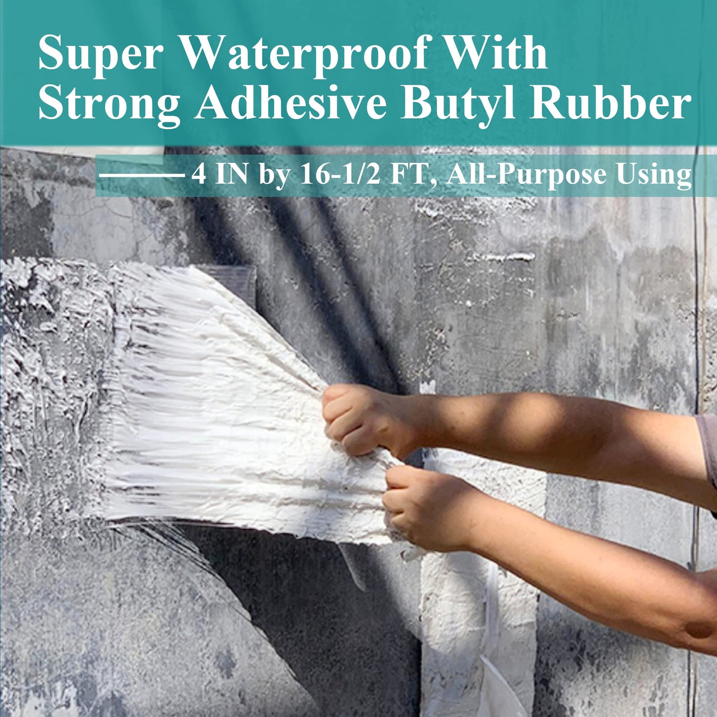 All-Purpose Super Waterproof Seal Repair Tape and Patch, Adhesive Butyl Tape with Aluminium Foil Perfect Sealing, 4 in by 16-1/2 FT