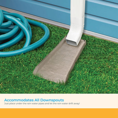 Suncast SB24 Rain Gutter Downspout Splash Block, Light Taupe