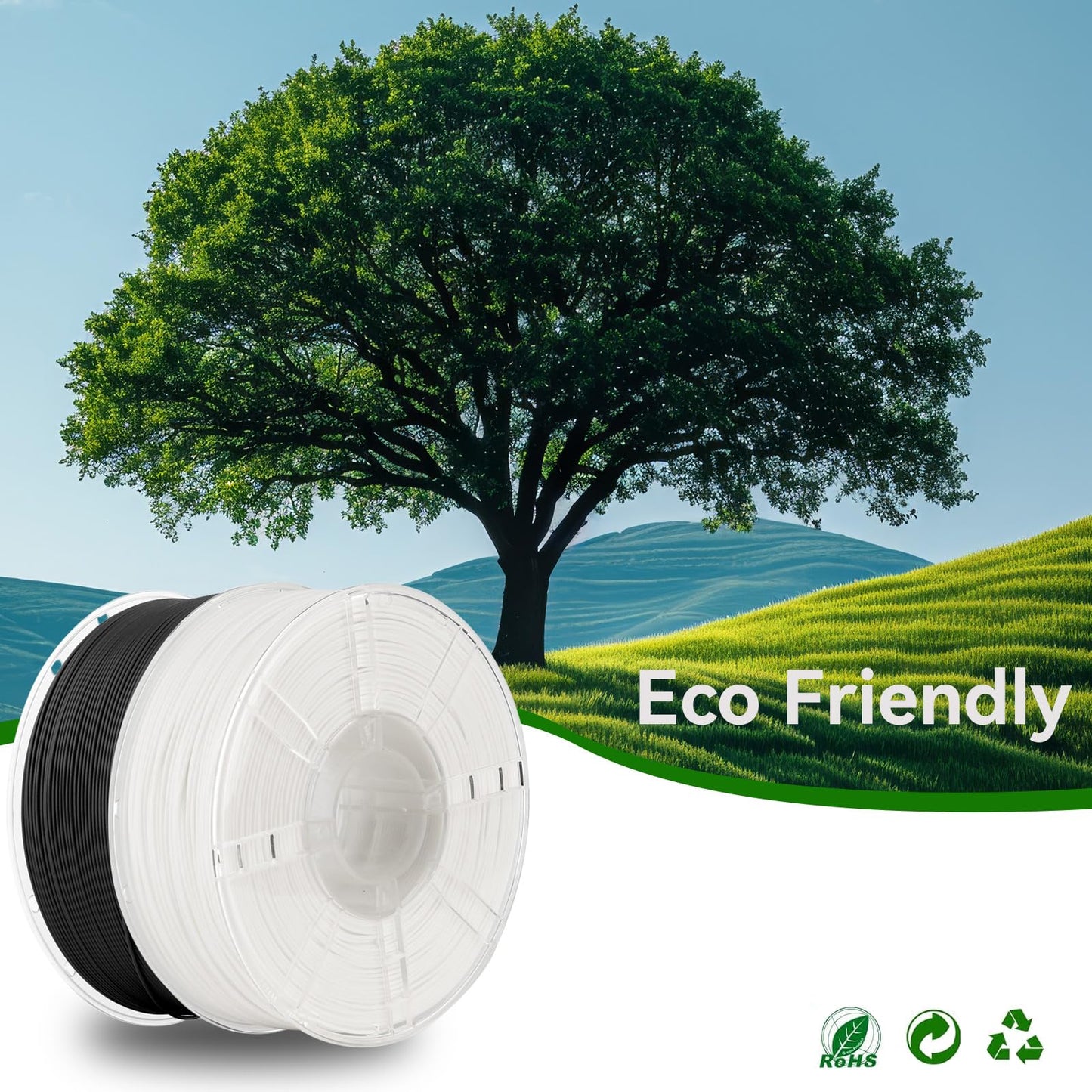 LVVJ3D ASA Filament 1.75mm Black, 3D Printer Filament ASA, High UV Resistance, Low Odour,Perfect for Printing Outdoor Functional Parts Functional Parts,1kg Spool