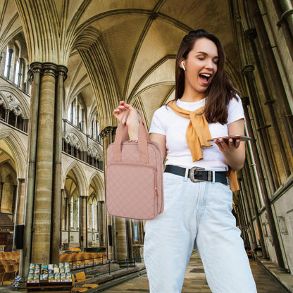 Bible Cover for Women, Bible Case,Carrying Bible Bag Scripture Case Church Bag Bible Protective with Font & Back Zippered Pocket