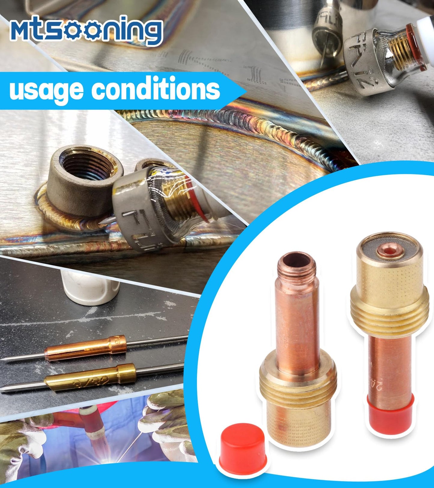 5PCS 45V26 Gas Lens Collet Body, 3/32'' Mtsooning Replacement for TIG Welding Torch 17/18/26 54N Ceramic Cups