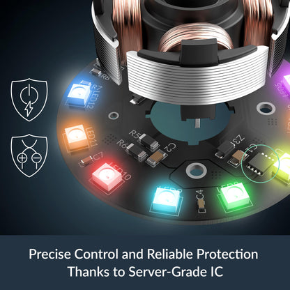 ARCTIC P14 Pro Reverse A-RGB – 140 mm Premium Fan with Reverse Airflow, PWM Fan with Y Cable Splitter, 400-2650 RPM, 0 RPM <5% PWM, 5V Digital RGB, hydrodynamic Bearing, 4-Pin - White