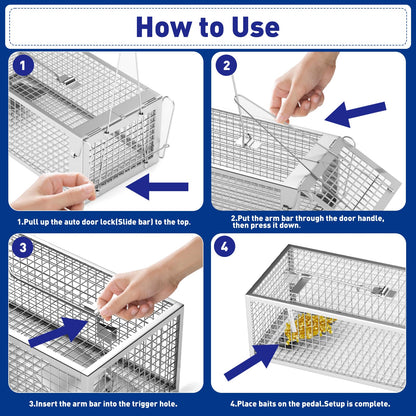 WEIANG Mouse Trap Humane Chipmunk Cage Trap for Indoors and Outdoors, Rat Trap No Kill Live Catch and Release 1pc - Reusable,Mouse,Mice,Chipmunks,Voles,Hamsters,Weasel and More Rodents