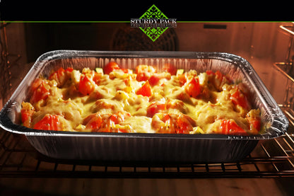 Sturdy Pack Aluminum Foil Pans with Lids, 9"x13"x2.5" – Half-Size Disposable Steam Table Pans for Catering, Baking, Cooking, Roasting – 10 Pack with Lids