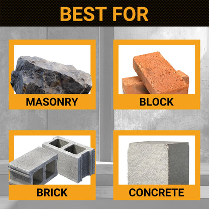 Toolmays 6Pcs Rotary Hammer Bit Set, SDS Plus Concrete Masonry Drill Bits, Applicability Brick and Stone, with Storage Case, Ideal Tool for DIY, Home