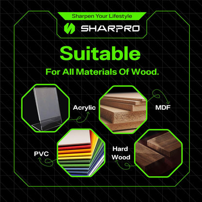 SHARPRO Downcut Spiral Router Bit 1/4 Inch Shank 1/8 Inch Cutting Dia. 1/2 Inch CL. 2 Inch OVL. Solid Carbide Down Cut CNC Bit, Ideal for Wood Cutting, Slotting, Engraving, Carving