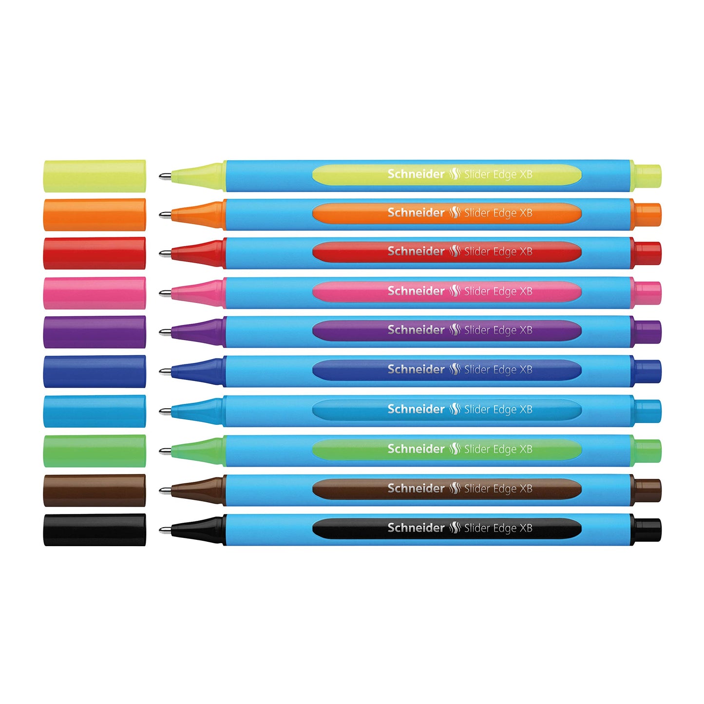 Schneider Pen, Slider Edge XB (Extra Broad), Wallet, Pack of 10, Assorted (RS152290)