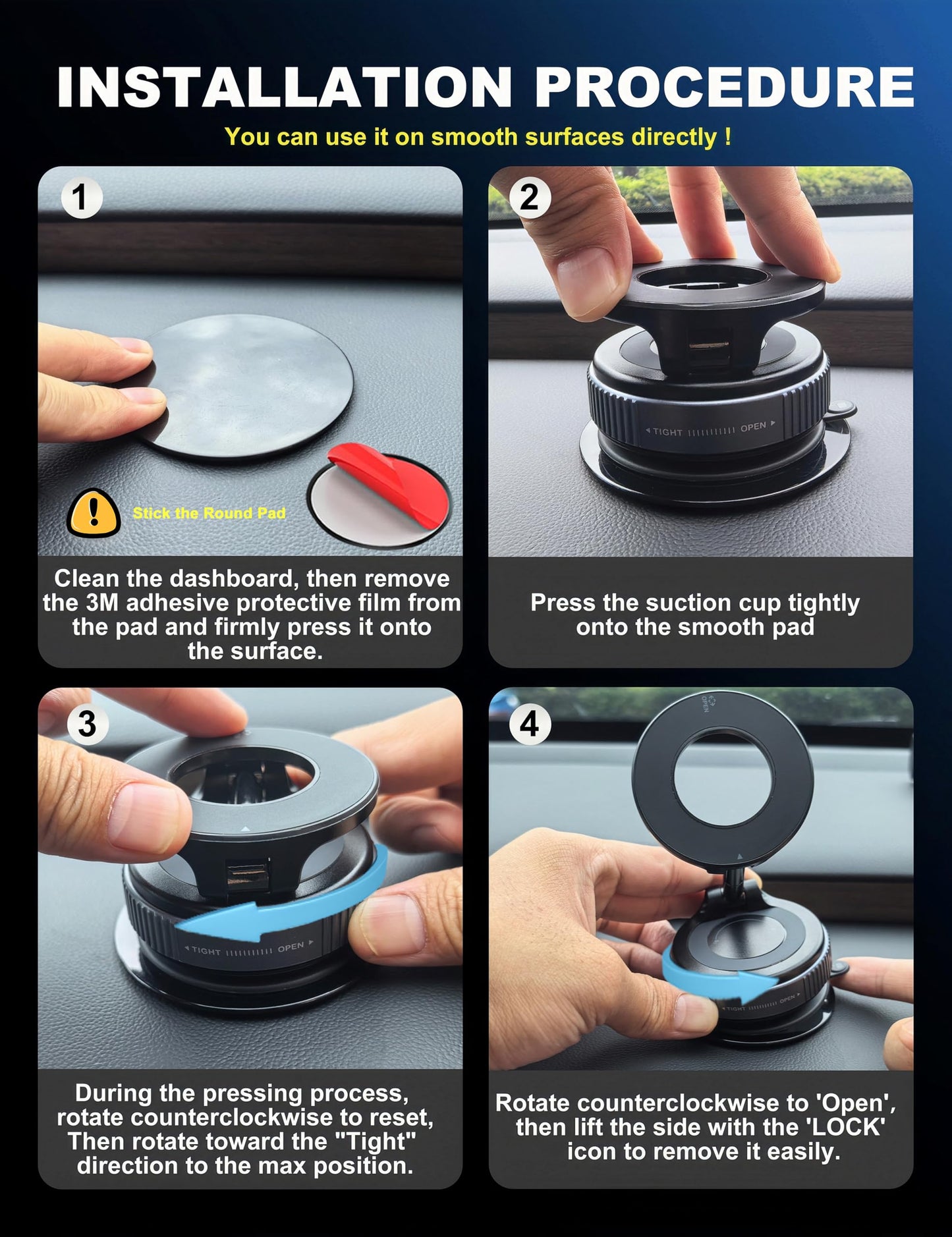 snanlen Upgraded 360° Vacuum Magnetic Phone Holder, Magnetic Car Phone Mount, Hands-Free Suction Cup Phone Holder for Car/Gym/Mirror/Shower, Car Mount Compatible with iPhone 17 Pro Max/Android