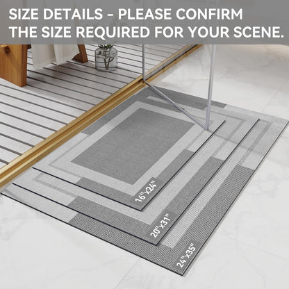 YDKGL Non Slip Bath Mats for Bathroom, Quick Dry Super Absorbent Stain Resistant Rubber Backing Bath Rugs, Ultra Thin Bath Mat Fit Under Door Bathroom Floor Bathtub Shower Room, Gray 20"x 32"