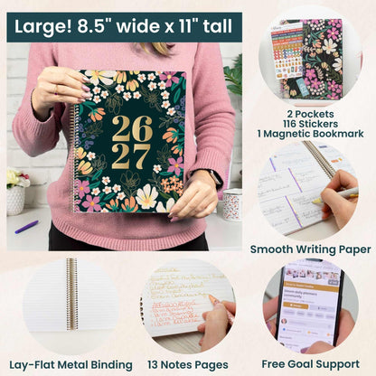 bloom daily planners 2026-2027 (8.5" x 11") Academic Year Day Planner (July 2026 - July 2027) - Weekly & Monthly Dated Agenda Organizer with Stickers & Tabs - Blooming Wildly