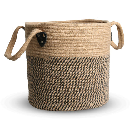 ZOES HOMEWARE Jute Rope Basket 10"x10" Woven With Handles for 7"-10" Pots, Boho Indoor Planters Cover, Multifunctional for Outdoor Plants, Artificial, Picnic, Storage
