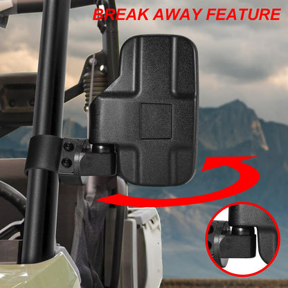 UTV Side Mirrors, OFIG UTV Mirrors Fits 1.6" - 2" Roll Cage, RZR Mirrors Compatible with Polaris RZR 900 1000 Can Am Commander Mule Rhino Viking Wolverine Kubota RTV