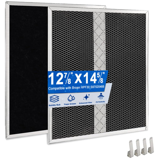 DDBSUN Range Hood Non-Duct Filter Kit Replacement - Compatible with Broan Nutone HPF30 Series Charcoal Filters Type XC - 2 Pack