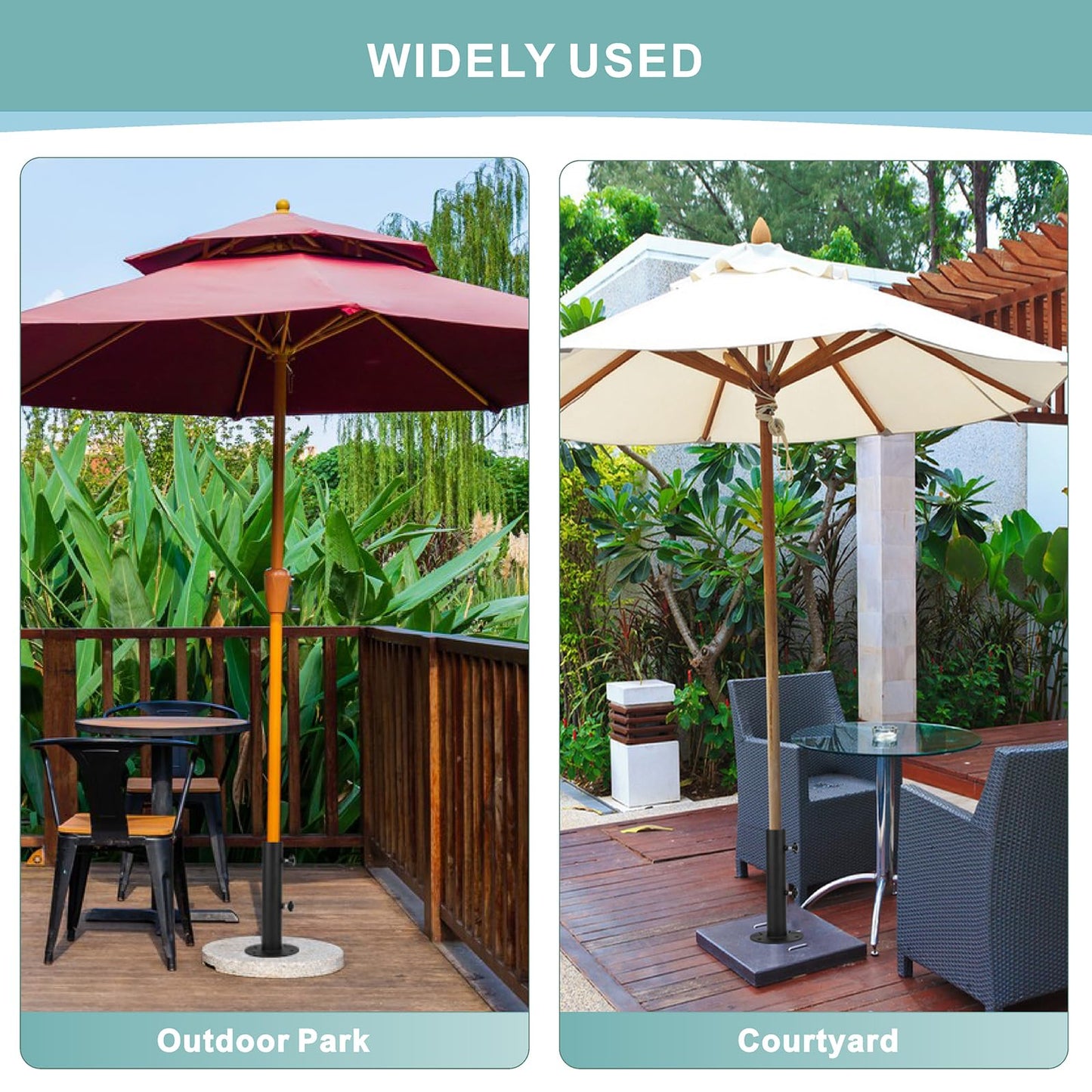 Wdwlbsm Universal Granite Umbrella Stand Tube, Stone Umbrella Tube Base for Outside, Heavy Duty Parasol Base, Umbrella Pole Mount Stand Tube Set, Table Umbrella Tube Bracket, DIY Umbrella Stand Parts