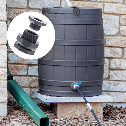 3/4 Inch Female PVC Bulkhead Fitting with Plug and Thick Silicon Seal Gasket, Rain Barrel Connector Kit with Plugs for Rain Barrels, Aquariums, Water Tanks, Tubs, Pools (4 Pack)