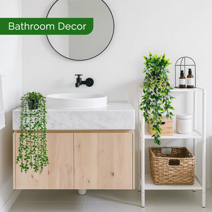 Der Rose 6Pcs Fake Plants Hanging Potted Artificial Hanging Faux Ivy Vines Plants for Bathroom Kitchen Wall Shelf Decor Indoor Outdoor