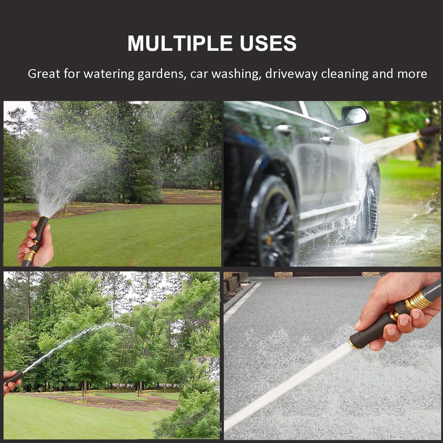 Brass Hose Nozzle, 2 Pack Heavy-Duty Adjustable Garden Twist Hose Nozzle Shut Off Valve, Suitable for Watering Flowers, Lawns, Cleaning Ground, Cleaning Car