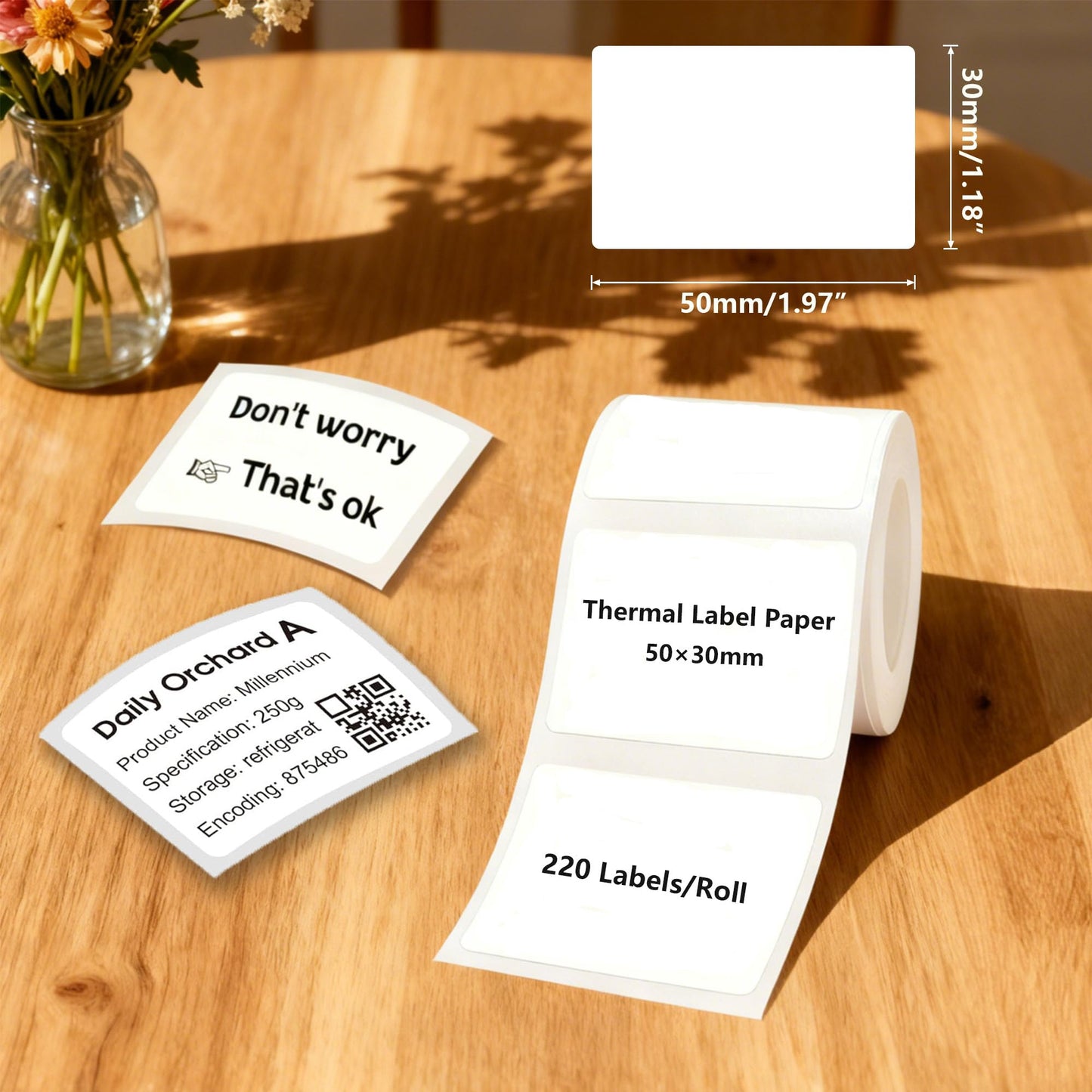40x30mm (1.57"x1.18") Labels for B1/B21/B3S Label Maker, 3 Rolls Waterproof Thermal Label Paper Sticker for Small Business/Home/Office Use- 230 Labels/Roll, White