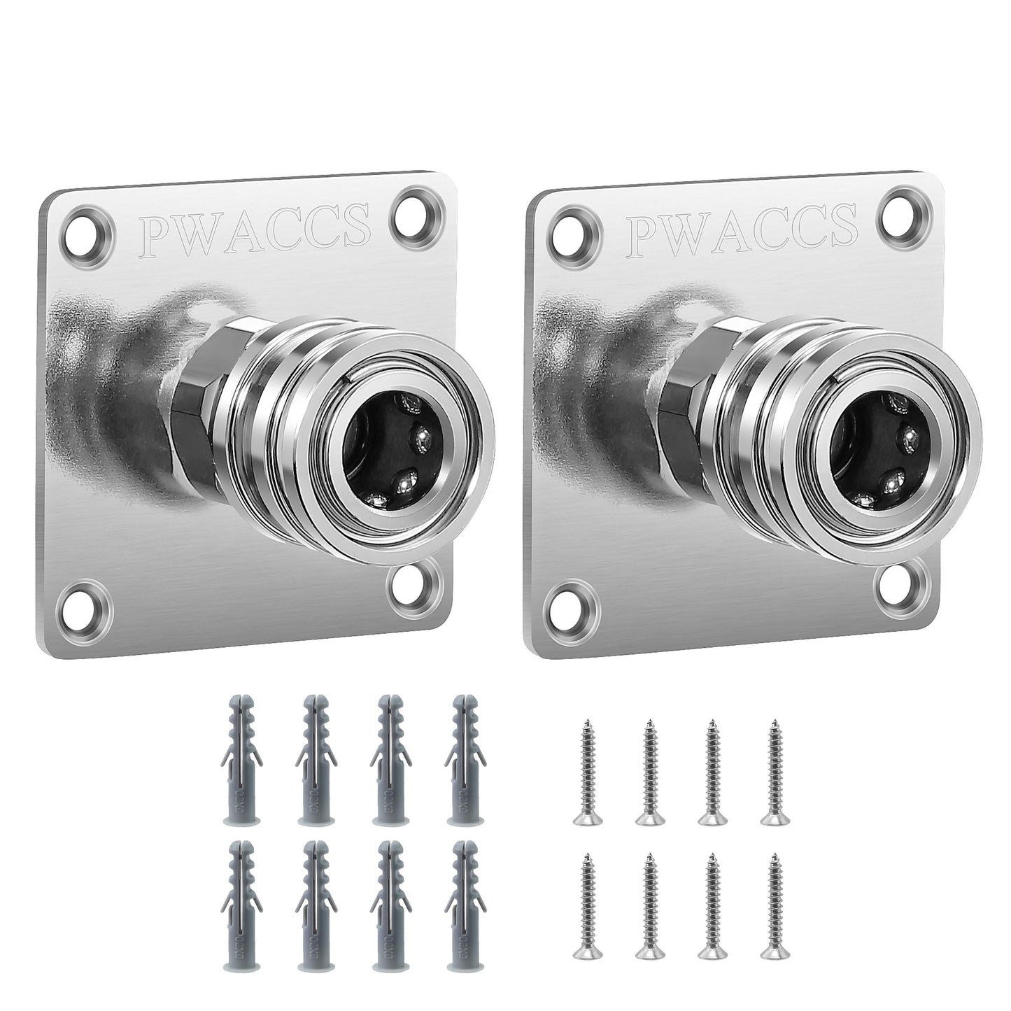 PWACCS Pressure Washer Foam Cannon Holder, 1/4" Quick Connect Automatic Foam Cannon Mount, Stainless Steel Pressure Washer Nozzle Tip Holder, Pressure Washer Accessories Storage Rack 2 Pack