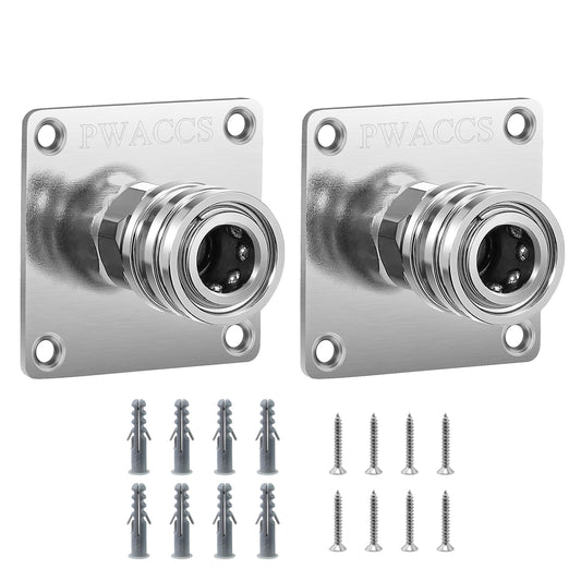 PWACCS Pressure Washer Foam Cannon Holder, 1/4" Quick Connect Automatic Foam Cannon Mount, Stainless Steel Pressure Washer Nozzle Tip Holder, Pressure Washer Accessories Storage Rack 2 Pack