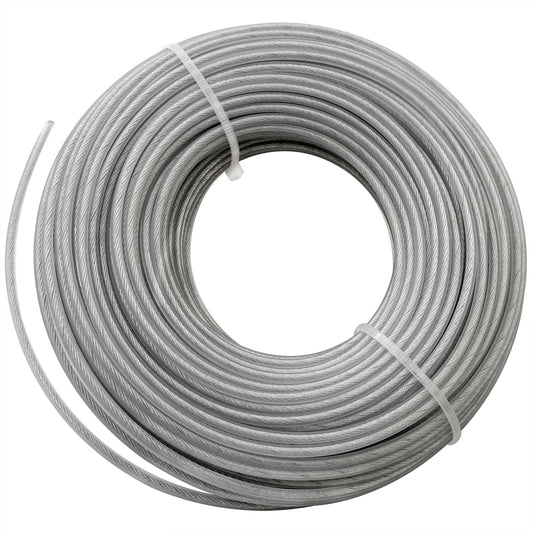 Akuoly Grass Strimmer Line Nylon Steel String Trimmer Spool 3.0mm 40m Round String Trimmer Spool Replacement fil de Coupe Bordure Acier for Gardens and Lawns