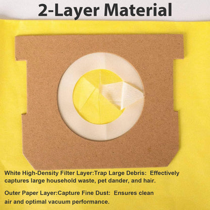 6 Pack Shop Vac Bags 10-14 Gallon, Vacuum Bags Compatible with Shop vac Type I 90672 9067200, Type F 90662 9066200 9066233, Double Layer Disposable Dust Collection Bags Wet/Dry Vacuums