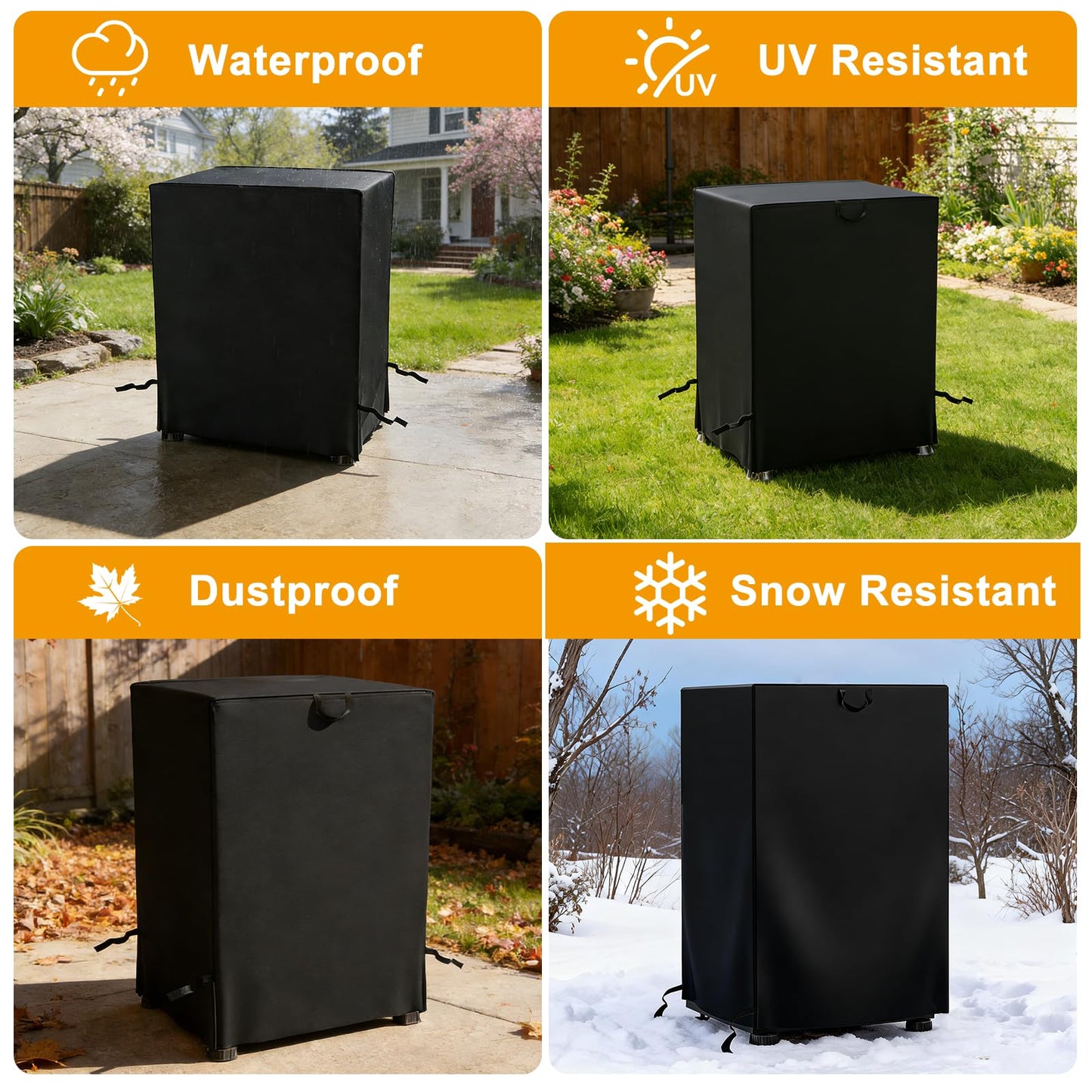 30 Inch Electric Smoker Cover for Masterbuilt Electric Smoker, 600D Heavy Duty Waterproof Square Smoker Cover, Special Fade and UV Resistant Material (18”W x 17”D x 33”H)