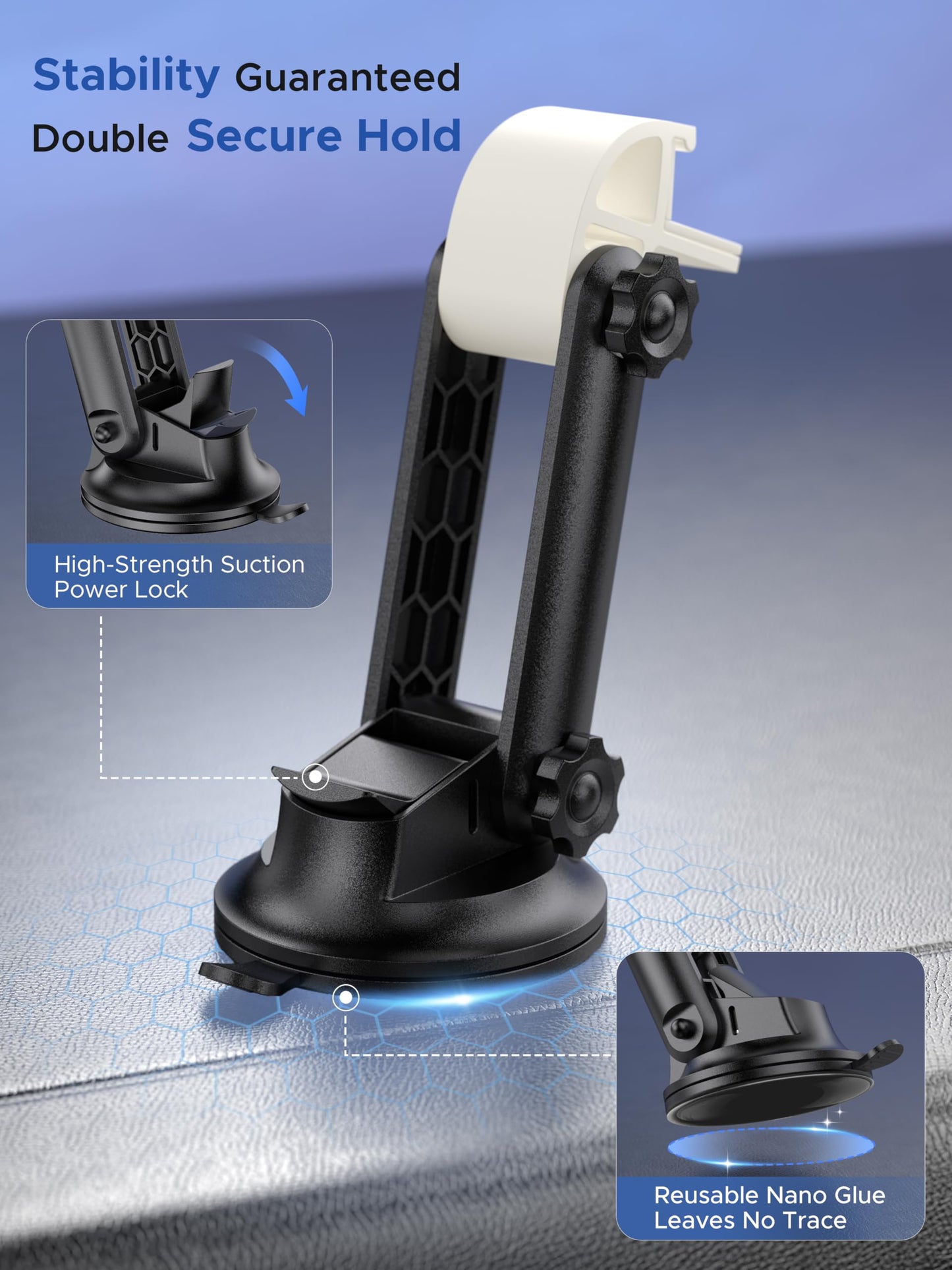 Starlink Mini Car Mount for Dashboard, cuarko Starlink Mini Mounting Kit, [Sticky Suction Base, Angle-Adjustable, Secure Hold] Car Suction Cup Mount Ensures Stable Setup While Driving
