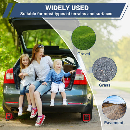 Wheel Chocks for Trailers, 4 Pack Hard Plastic RV Wheel Chocks with Non-Slip Base & Rope for Easy Removal, Tire Chock for Cars Wheels, Keep Your Truck or Camper in Place