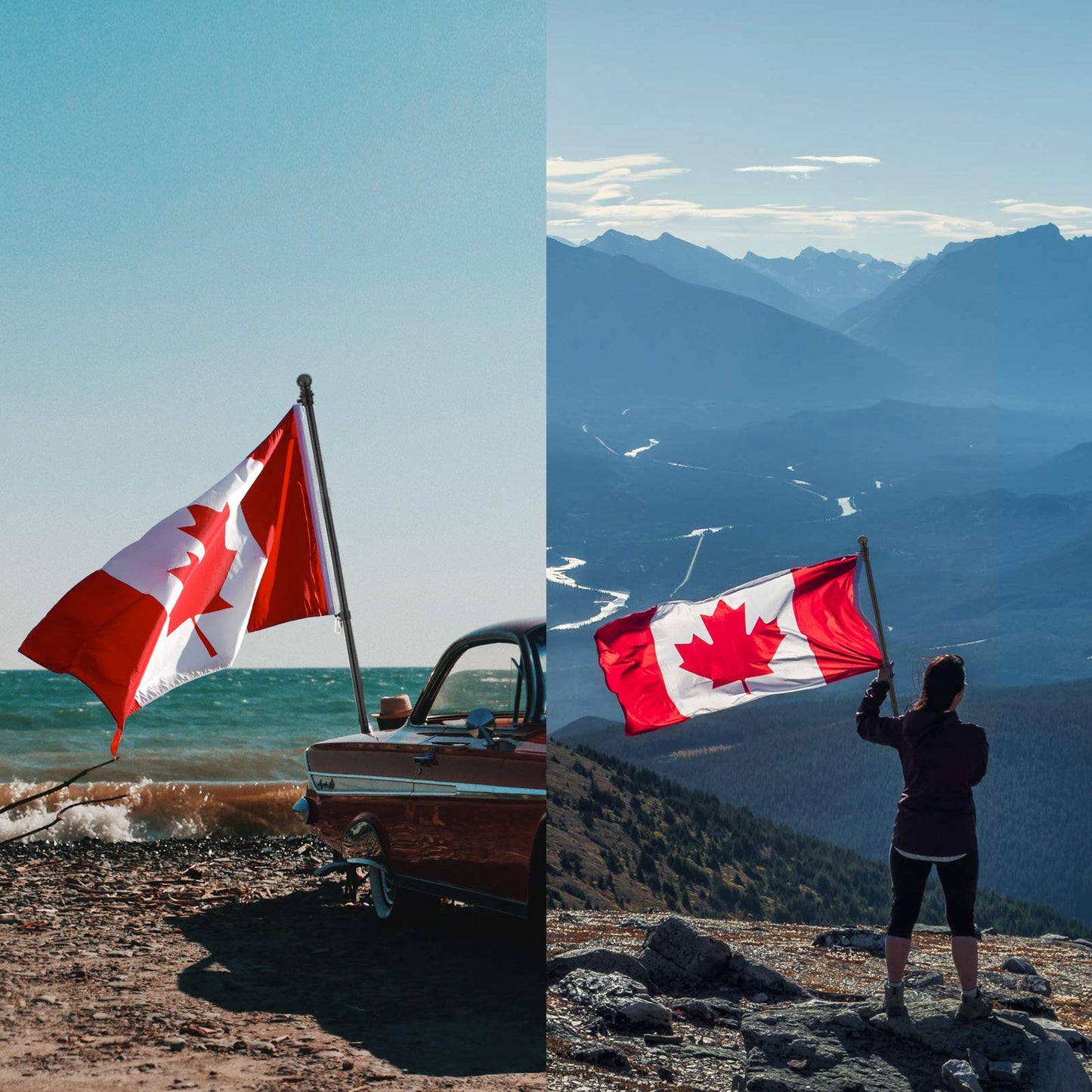Yeesun Flag Pole,6FT Canada Flagpole with Mounting Bracket for 3’ x 5’ Canada Flag for House Porch & Outdoor Use,360° Tangle Resistant Technology and Wall Mount Flag Pole Kit (Without Flag,Black)