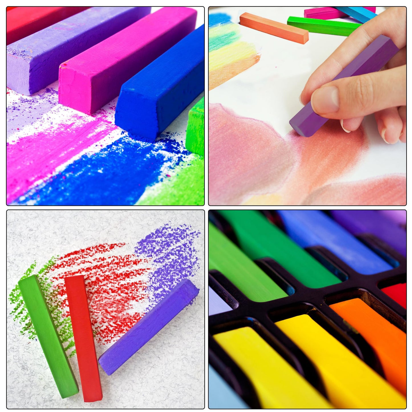 Dlicoda Soft Pastel Sticks, 36 Vibrant Colors Artist Chalk Sticks for Drawing, Blending, and Shading, Adult Art Supplies