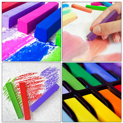 Dlicoda Soft Pastel Sticks, 36 Vibrant Colors Artist Chalk Sticks for Drawing, Blending, and Shading, Adult Art Supplies