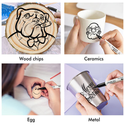 Shuttle Art Permanent Markers, 50 Pack Black Permanent Marker set,Fine Point, Works on Plastic,Wood,Stone,Metal and Glass for Doodling, Marking