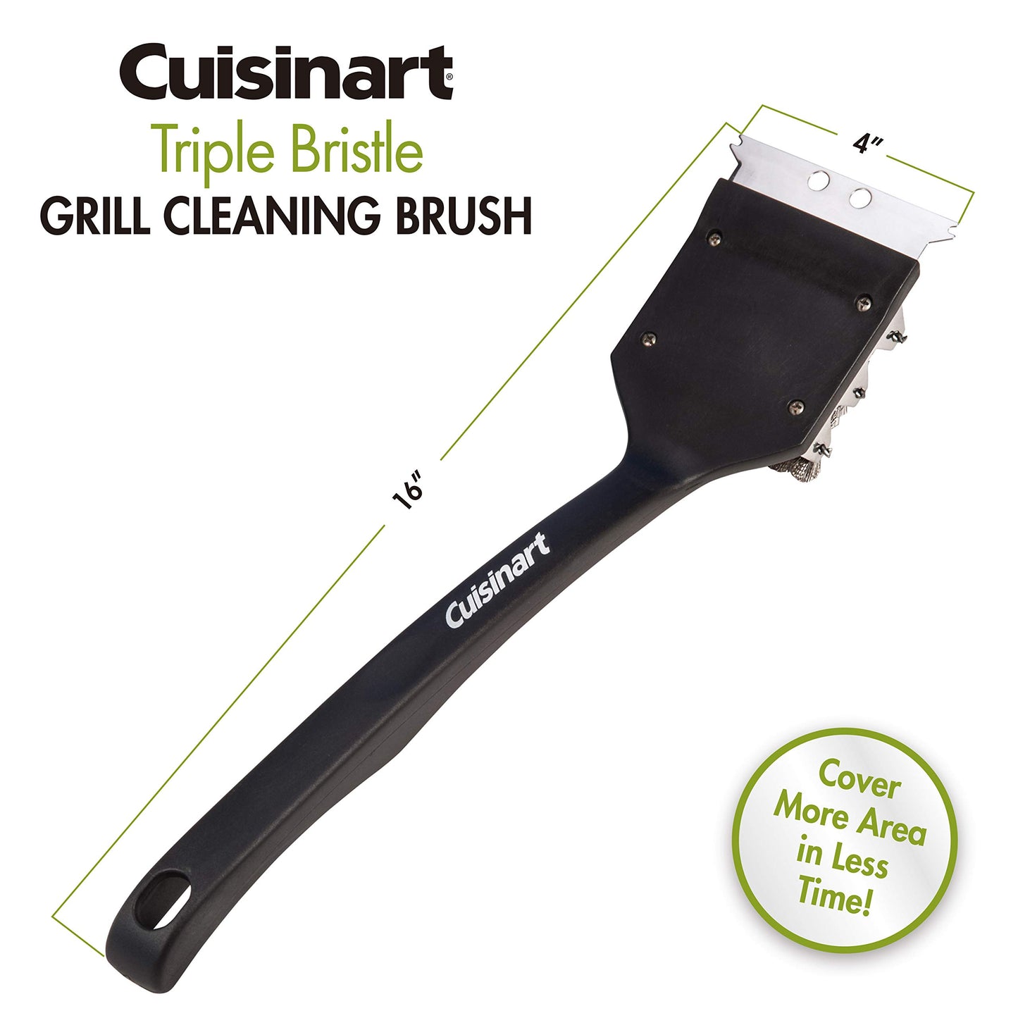 Cuisinart CCB-100 Triple Bristle Grill Cleaning Brush, Black