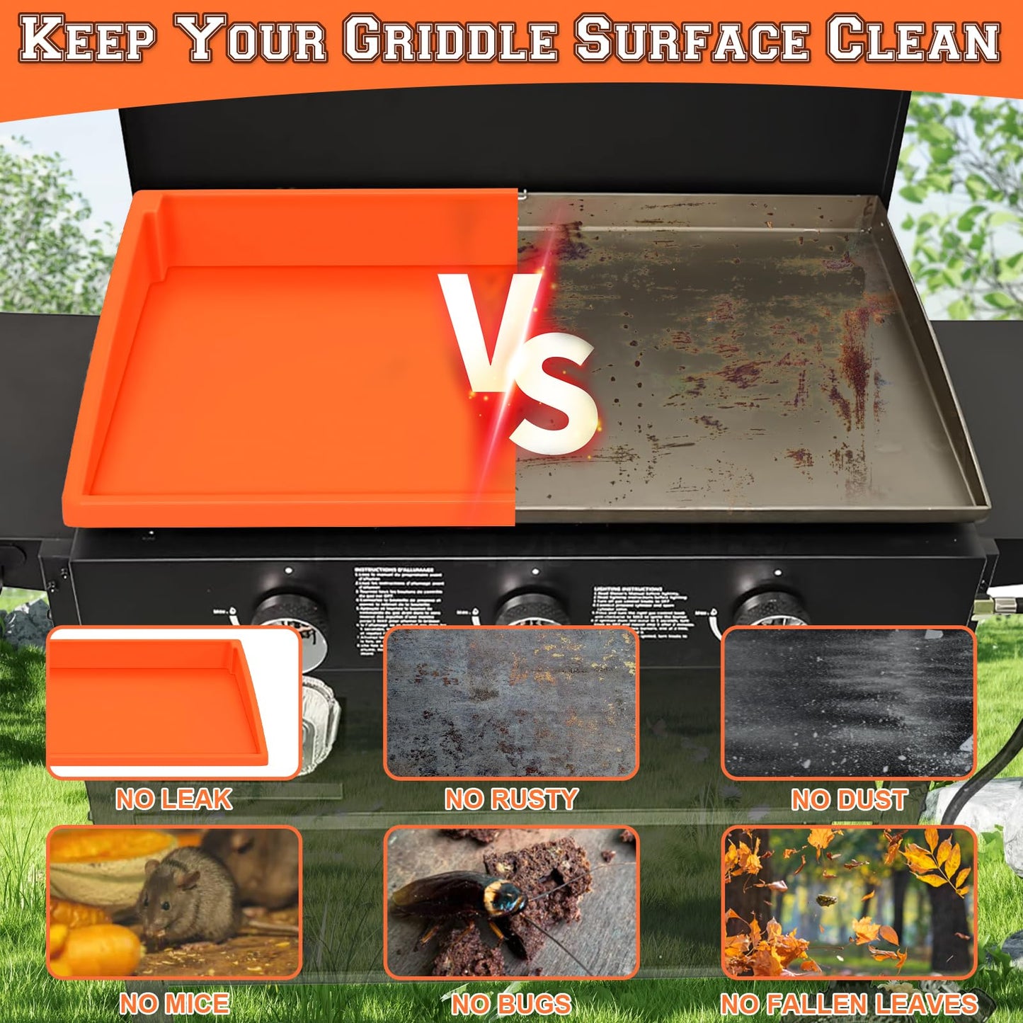 Blackstone Silicone Griddle Cover Mat: 22 Inch Grill Mats for Outdoor - Blackstone Griddle Accessories Flat Top Deck Protector Outside Camping Cooking BBQ