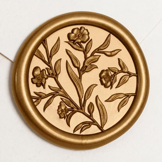 UNIQOOO Wax Seal Stickers - 3D Flower Wedding Invitation Envelope Seal Sticker, 50 Pcs Self- Adhesive Stickers, Perfect for Invitation, Christmas, Gift Wrapping (Anti Gold)