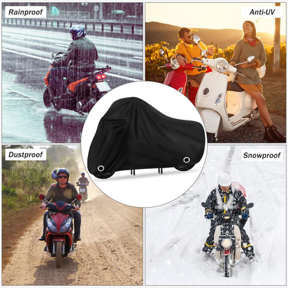 XYZCTEM Scooter Cover,Waterproof Moped Cover, for Vespa Cover Outdoor Protection Against Water, UV, Wind. Black, 72" L