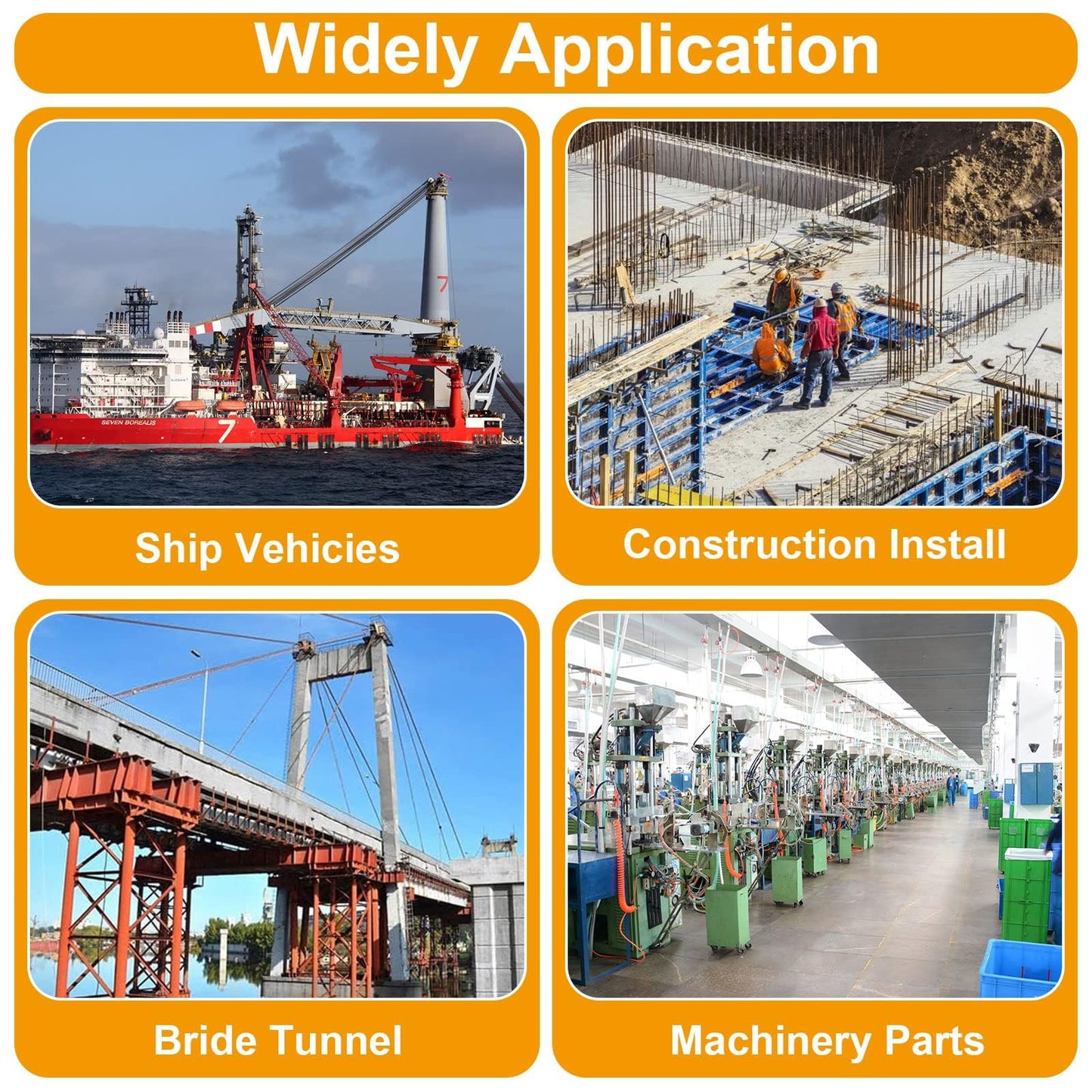 ACXFOND 4Pack Round U-Bolts 5.4"" Inner Widthx6.4 Length Stainless Steel U Bolts with Nuts, Frame Plate, Washers for Ski Boat, Fishing Boat or Sailboat Trailer