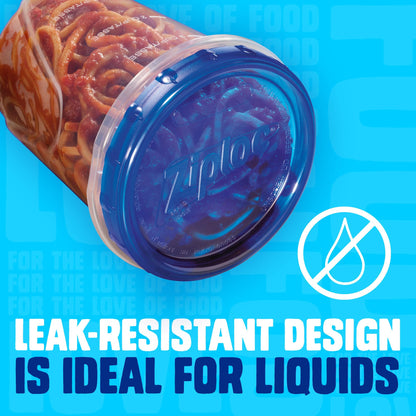 Ziploc Twist N Loc Reusable Containers, Leak-Proof Lid, Keeps Food Fresh, BPA Free, Microwave, Freezer and Dishwasher Safe Food Storage for Lunch and Leftovers, 6 Containers, 4 Cup Capacity