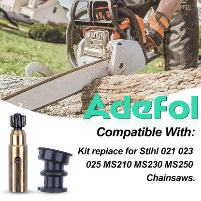 Adefol Oil Pump Worm Gear Fuel Oil Hose Filter Kit for Stihl 025 023 021 MS250 MS230 MS210 Chainsaw Parts 11231412200 11236403200 Intake Manifold Boot