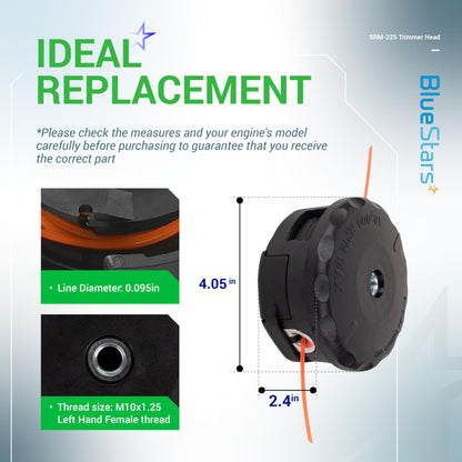 BlueStars 2 Packs SRM-225 String Trimmer Head - Compatible with Speed Feed 400 for Echo Weed Eater SRM 225 SRM210 SRM2100 SRM225 SRM200 SRM230 SRM250 SRM265 SRM266 Shiandaiwa T195S T220 T222 Trimmer
