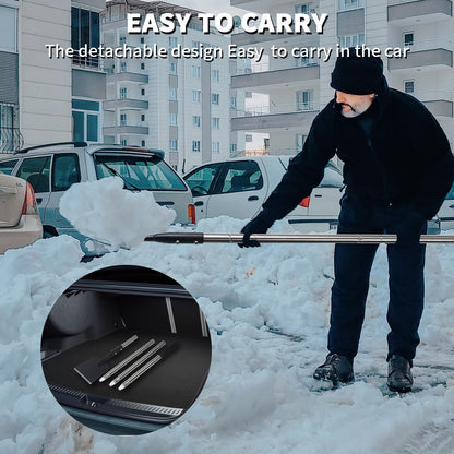 BARAYSTUS Flat Shovel with Adjustable Handle, 59 in Floor Scraper, Ice Scraper, Garden Cleaning Tool, Ice Chopper, Snow Shovel, Multifunctional Weed Remover for Walkway Driveway